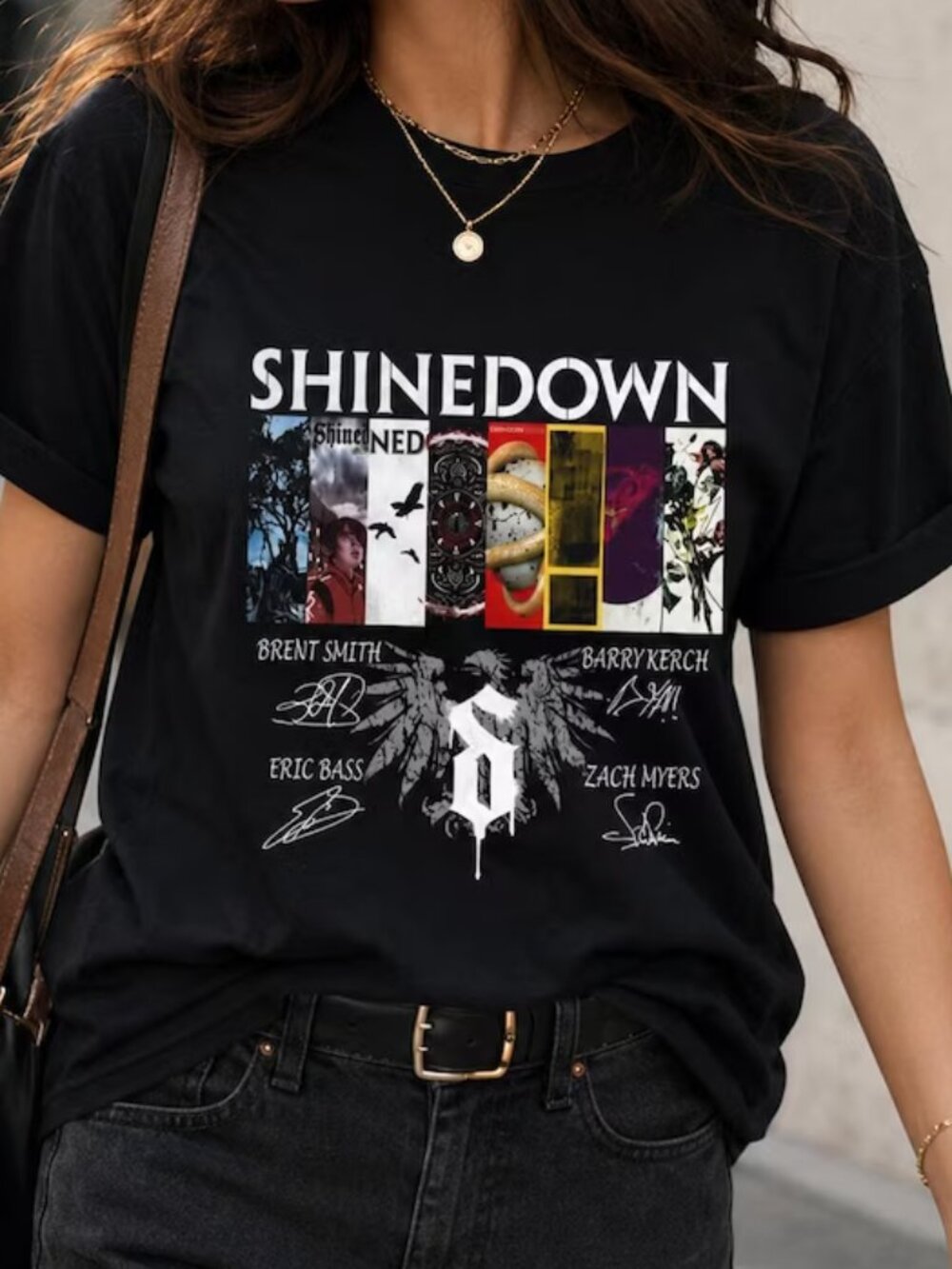 Shinedown Band Signatures Graphic T-shirt, Shinedown Rock Band Tour 2026 Shirt